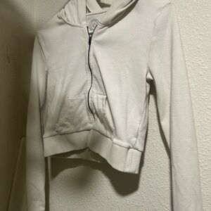 Urban Outfitters Cream Zip-Up Hoodie